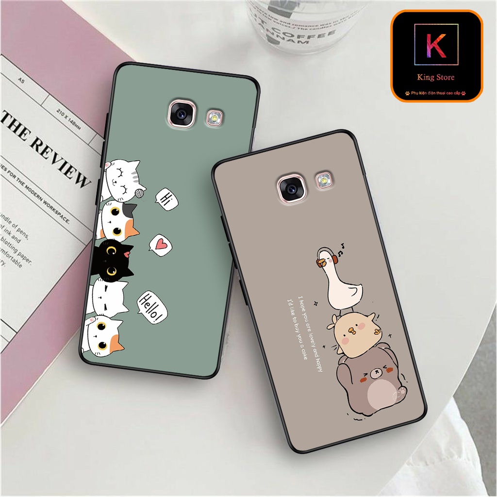 Ốp lưng Samsung A7 2017 - Samsung A5 2017 - Samsung A3 2017 - Ốp in hình Cat&amp;Bear đáng yêu - Chất liệu TPU siêu bền