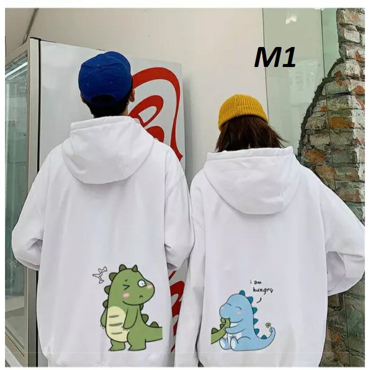 Các mẫu áo hoodie đôi hình cute chất nỉ bông dày siêu ấm, cho các bạn đi dạo phố, hẹn hò, đi du lịch.