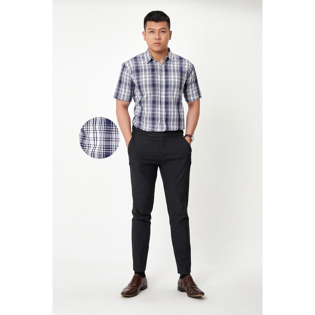 Áo sơ mi nam caro cao cấp cotton ngắn tay pious SMNT01013 | BigBuy360 - bigbuy360.vn