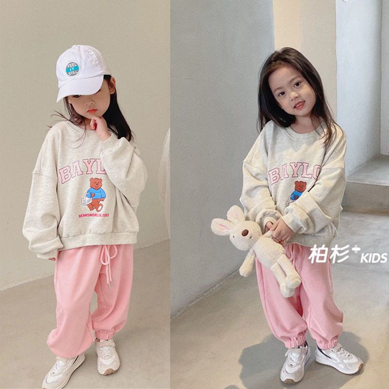 Bộ Đồ Thể Thao Cotton Phong Cách Hàn Nhật Mới 2022 Cho Bé Gái