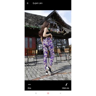 Quần legging họa tiết vnxk