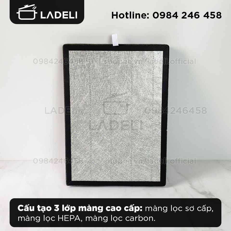 Màng lọc không khí SUNHOUSE SHD-AF9718 cấu tạo 3 lớp thô, carbon và HEPA