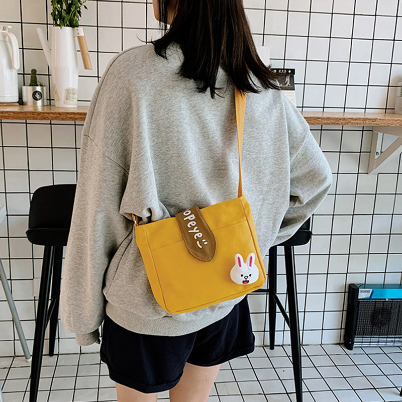 Túi Vải Canvas Đeo Chéo Phong Cách Hàn Quốc Dành Cho Nữ JP5