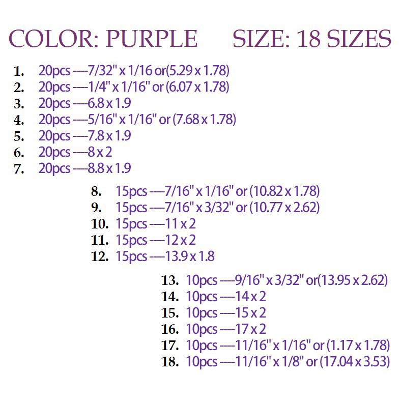 Bộ 10 Gioăng Cao Su Dùng Trong Xe Hơi, Xe Máy, Thiết Bị Điện, Máy Bơm, Ổ Trục, Vòi Nước