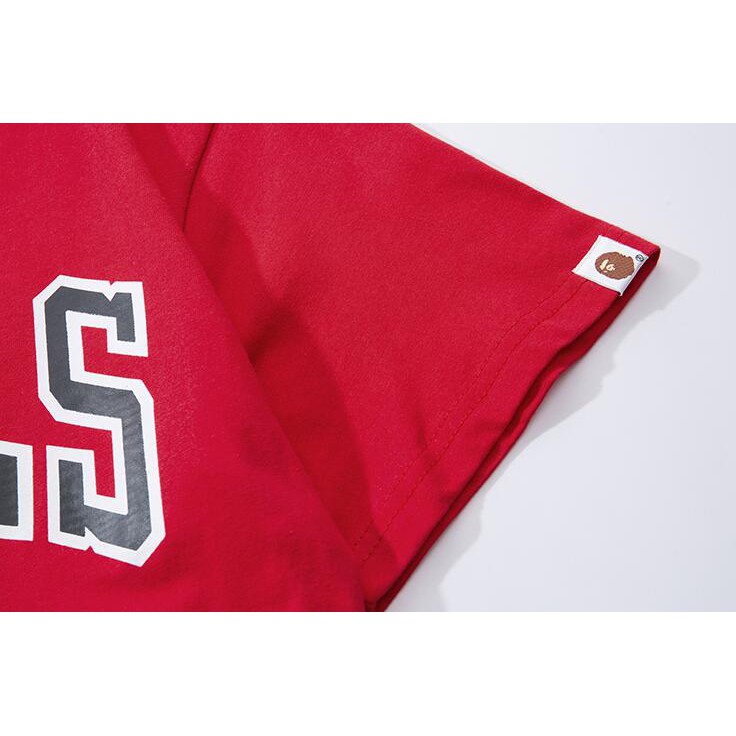 Áo Thun Cotton Tay Ngắn In Hoạ Tiết Bape