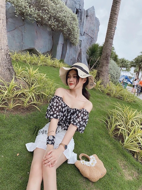 Sét áo hoa cúc + chân váy tặng kèm vòng chocker cổ hoa TRIPBLE T DRESS ❤️❤️ MS17B