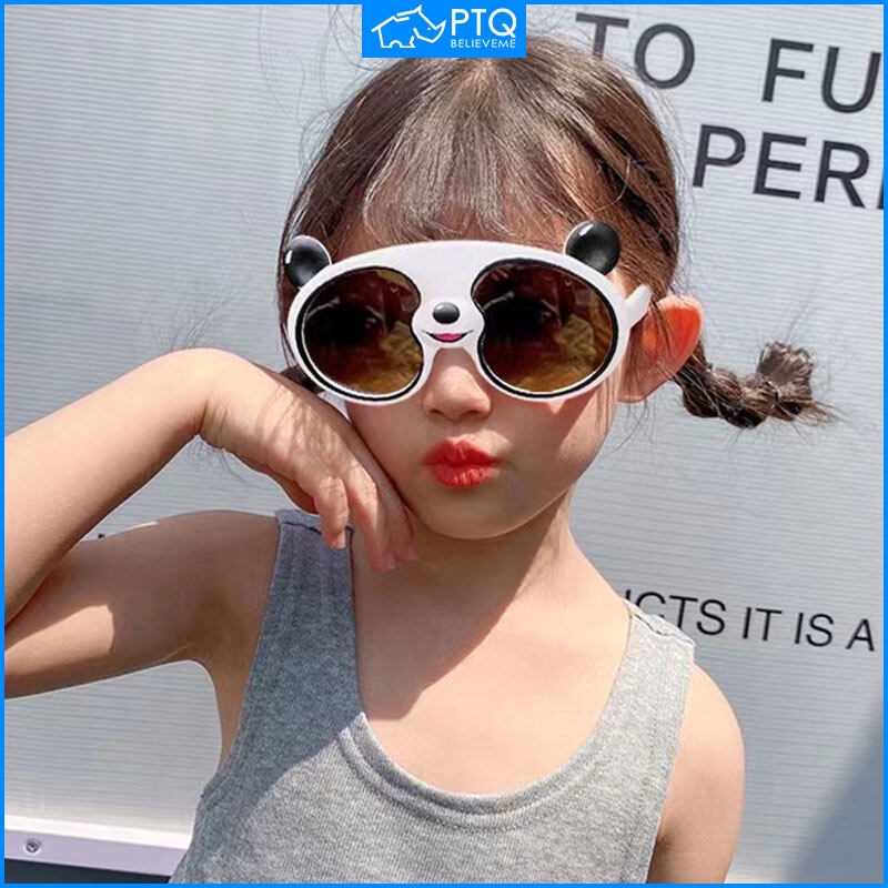 Kính Mát Phân Cực Hình Gấu Trúc Hoạt Hình Bằng Silicone Cho Bé 4-12 Tuổi