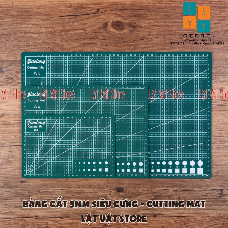 Bảng cắt làm đồ thủ công, tấm lót cắt giấy siêu cứng - Cutting Mat khổ A4, A5 - Dày 3mm - Thớt handmade, khắc