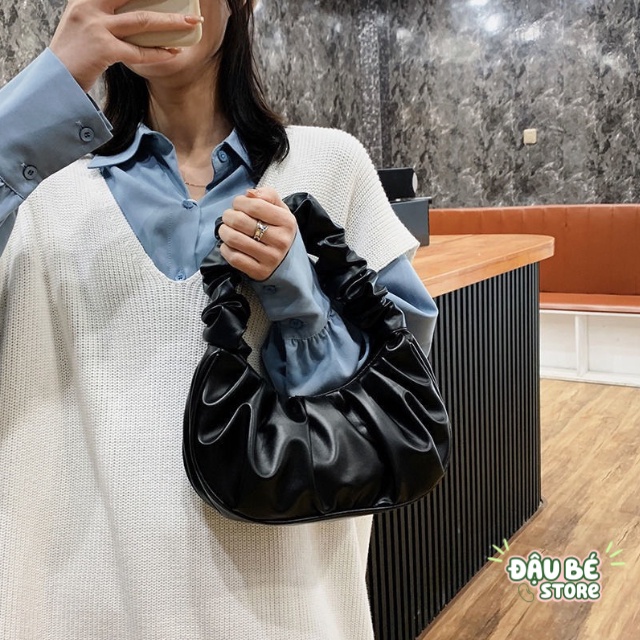 Túi Đeo Vai Nữ Màu Trơn Da Mềm Thời Trang Hàn Quốc - Túi Kẹp Nách Quai Nhúm Da PU Hottrend - Daube - PK004