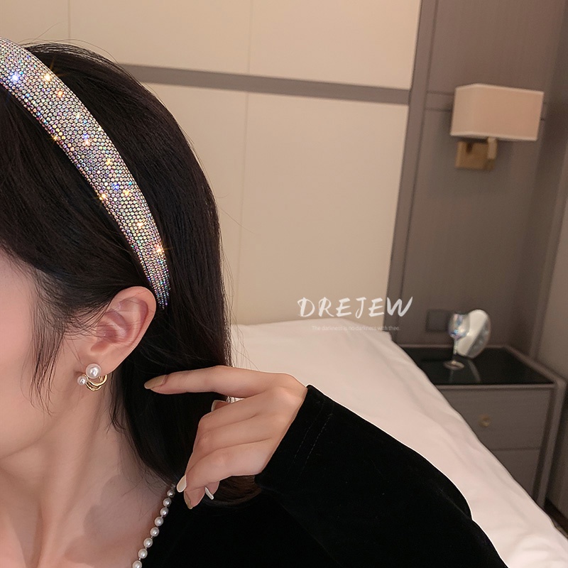 DREJEW Băng đô đính đá kim cương lấp lánh phong cách Âu Mỹ thời trang