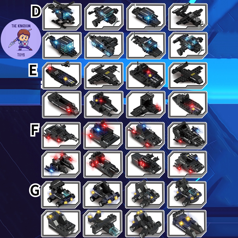 Đồ Chơi Lắp Ráp Mô Hình Cảnh Sát SWAT ROBOT / Máy Bay Trực Thăng / Xe Chỉ Huy / Cảnh Sát Đặc Nhiệm 750 Chi Tiết