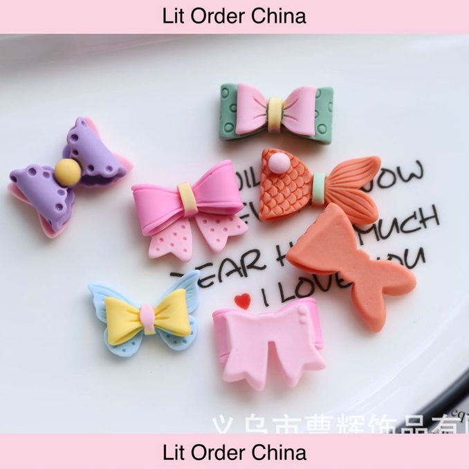 LIT Charm nơ sticker 3D dễ thương {KÈM KEO NẾN} trang trí bình nước laptop điện thoại