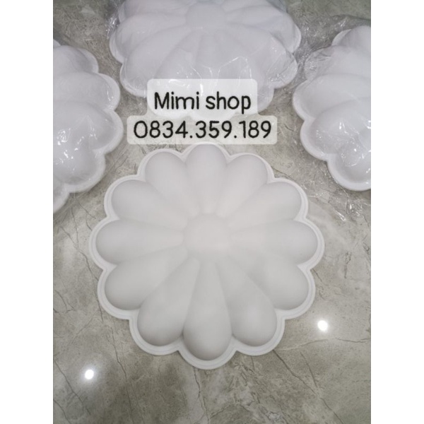 Khuôn hoa silicon 12 cánh bày mâm thôi nôi cực xinh