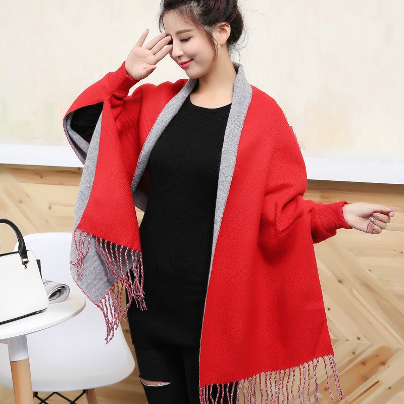 Áo choàng tay dài hai mặt thời trang thanh lịch cho nữ | BigBuy360 - bigbuy360.vn