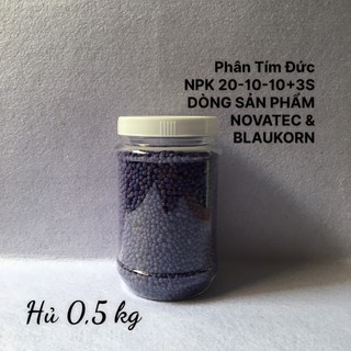 Hủ 500 gram , Phân Tím Đức NPK 20-10-10+3S , dùng cho giai đoạn cây con và cây sau thu hoạch