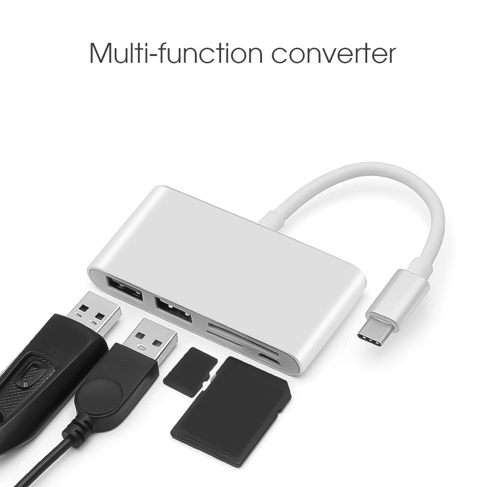 Đầu đọc USB 3.1 loại C sang OTG có hỗ trợ đầu đọc thẻ SD / TF và Bộ chuyển đổi nguồn Micro USB