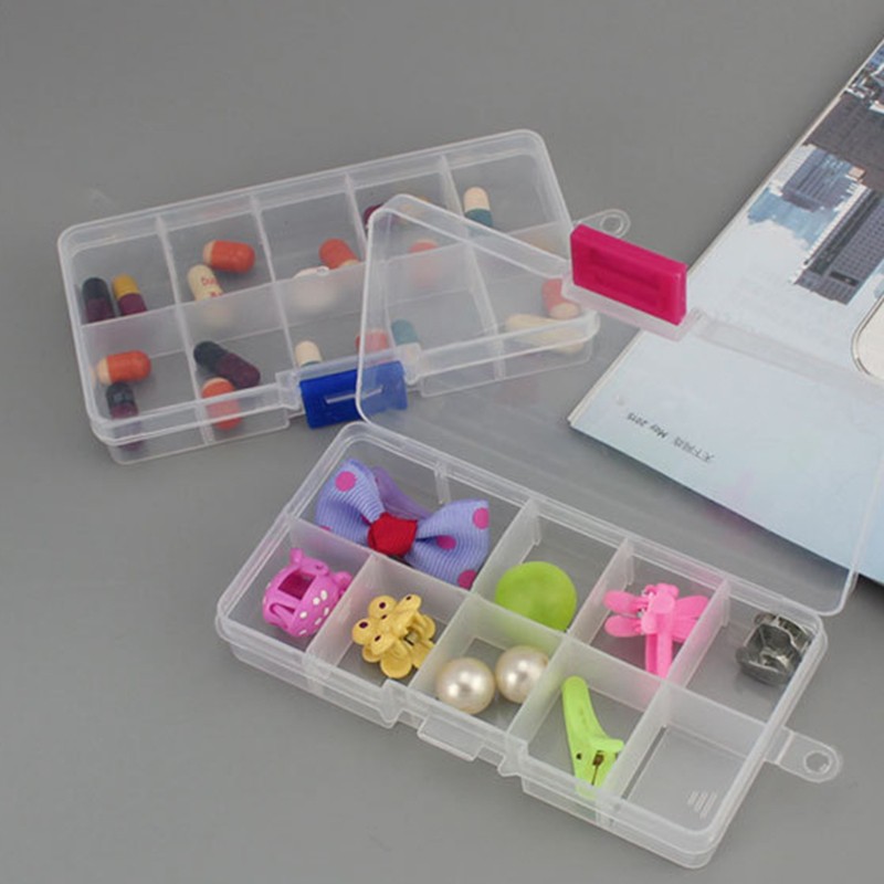 Hộp Nhựa Trong Suốt 10 Ngăn Đựng Trang Sức