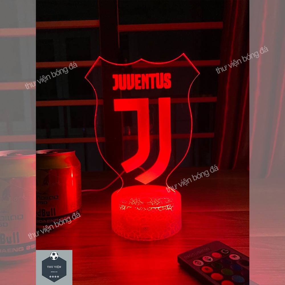 Đèn 3D Juventus, Đèn Ngủ Logo Áo Juventus Có Đế Pha Lê Kèm Điều Khiển Từ Xa – Đồ Bóng Đá