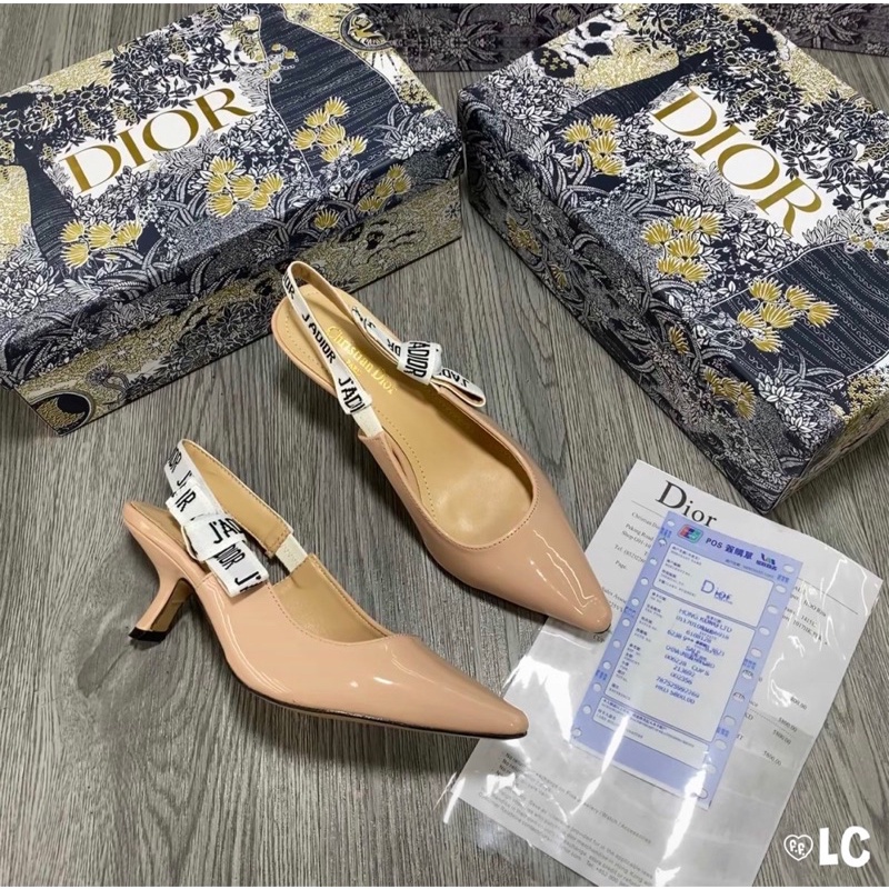 Sandal cao gót D i o r bóng gót 3p fullbox