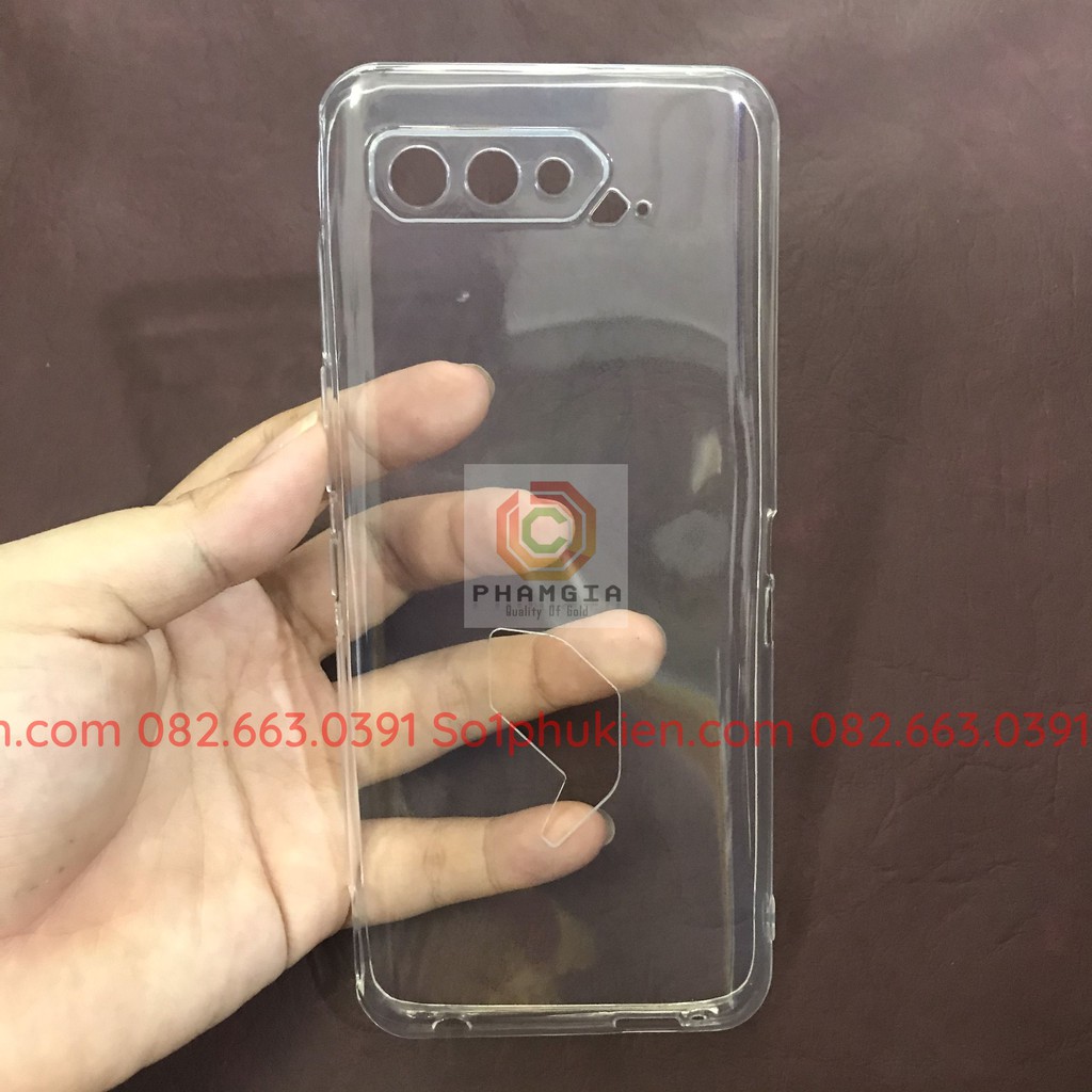 Ốp lưng Asus Rog phone 5 (Rogphone 5) dẻo đen TPU và dẻo trong có lỗ bảo vệ cam siêu bền đẹp