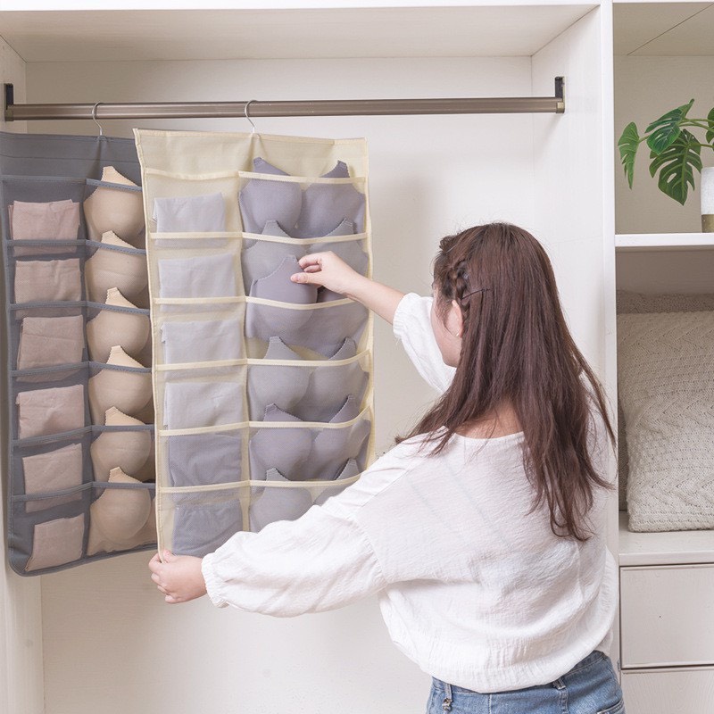 PVN5926 Giá treo đồ lót , Túi 30 Ngăn 2 Mặt Treo Tủ - Treo Tường T2