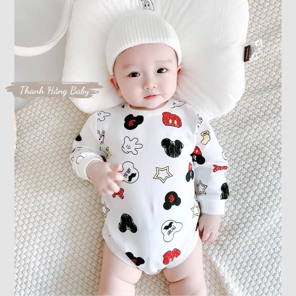 Bodysuit Dài Tay Lót Lông Cho Bé, Body Dài Tay Cho Bé Thanh Hằng Baby 5 -13 Kg