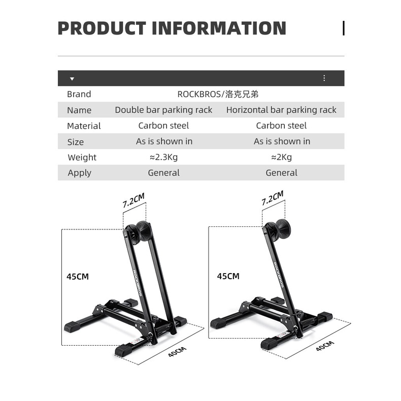 Rockbros Giá Đỡ Bánh Xe Đạp Leo Núi Bằng Thép Carbon Có Thể Gấp Gọn Tiện Dụng