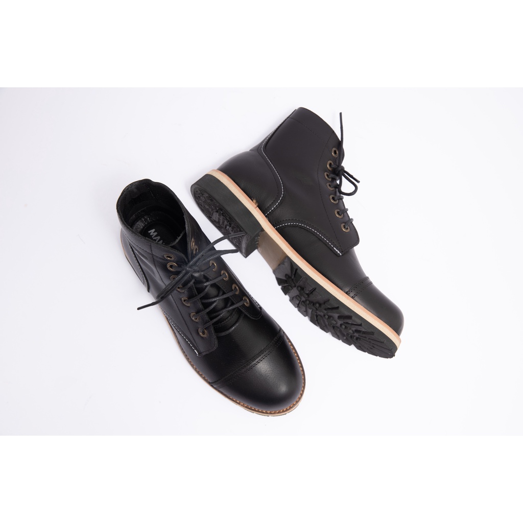 Giày Boots cổ cao nam da thật Manlio Legat màu đen , vàng bò G9761-B G8761-BN
