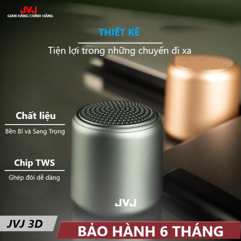 Loa di động Bluetooth JVJ Mini 3D BLT Không Dây - Âm Thanh Nổi Siêu Bass bỏ túi mang theo tiện lợi, Màu sắc yêu thích