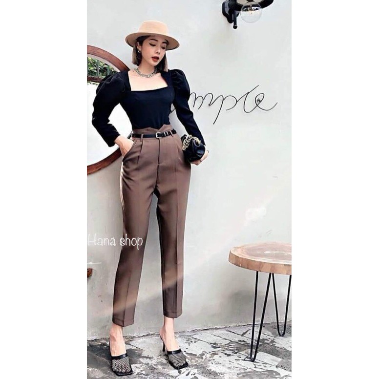 Quần baggy cạp cao có đai dáng mới nhất | BigBuy360 - bigbuy360.vn