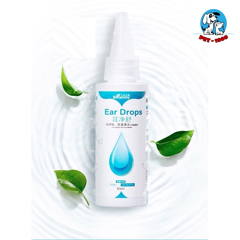 Dung Dịch Nhỏ Tai, Vệ Sinh Tai Ear Drop 60ml Chữa Viêm Tai Giữa Vài Thối Tai Cho Chó Mèo