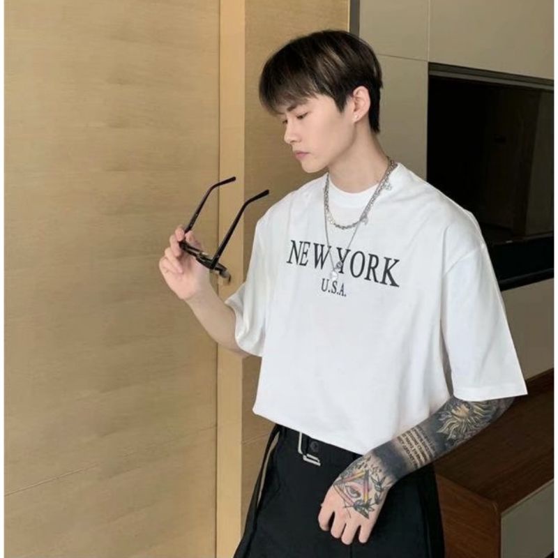 Áo thun ❤Có size tay lỡ unisex New York USA