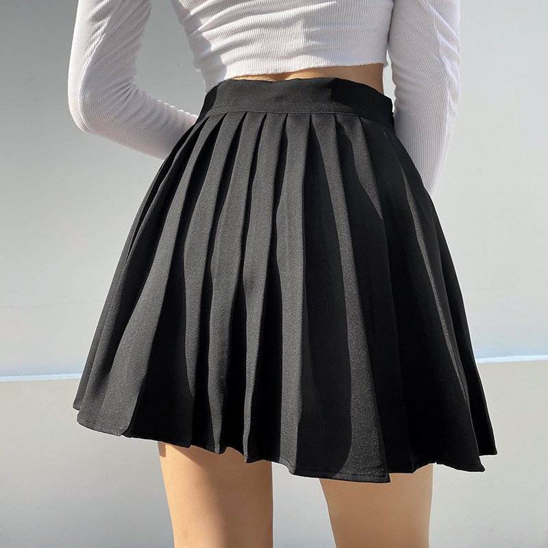 Chân váy tennis xếp ly chữ M có quần trong bảo về đen trắng có size học sinh phong cách hàn C745