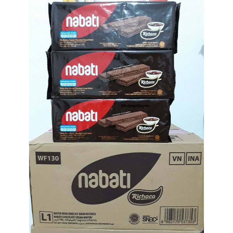 Thùng 24 Túi 130g Bánh Xốp Nabati Socola Và Và ni