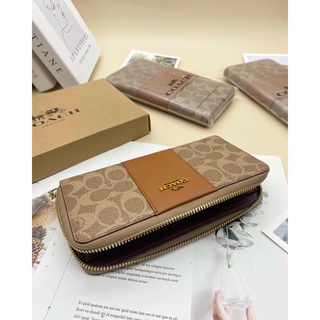 Ví dài C Accordion Zip Wallet xuất xịn full box làm quà