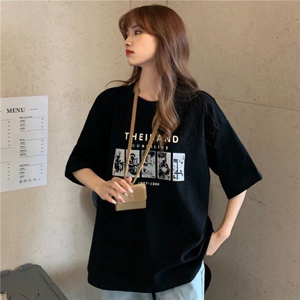 Áo thun The Band Form Rộng Nữ Meeny - Phông Tay Lỡ Dáng Rộng Vintage Unisex Phong Cách Ullzang