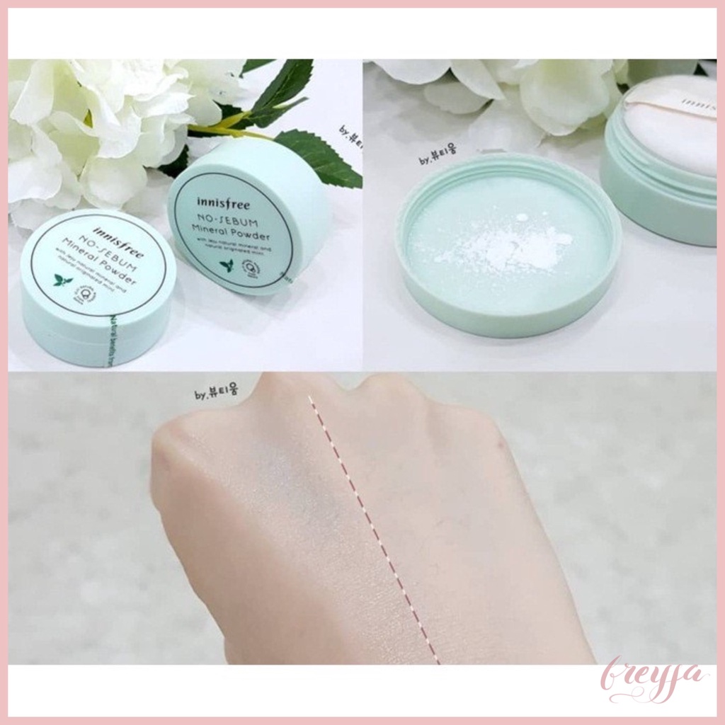 Phấn phủ bột Innisfree No Sebum Powder Mineral kiềm dầu, Moisture dưỡng ẩm, Pore Blur trang điểm