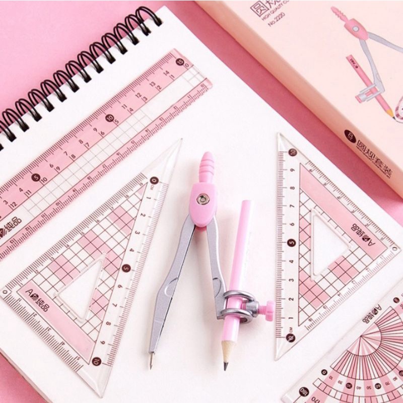 Bộ Compa Và EKe Cao Cấp 9 Món 🌏FREE SHIP🌎 Hộp Thước Kẻ Chuyên Dùng Cho Học Sinh