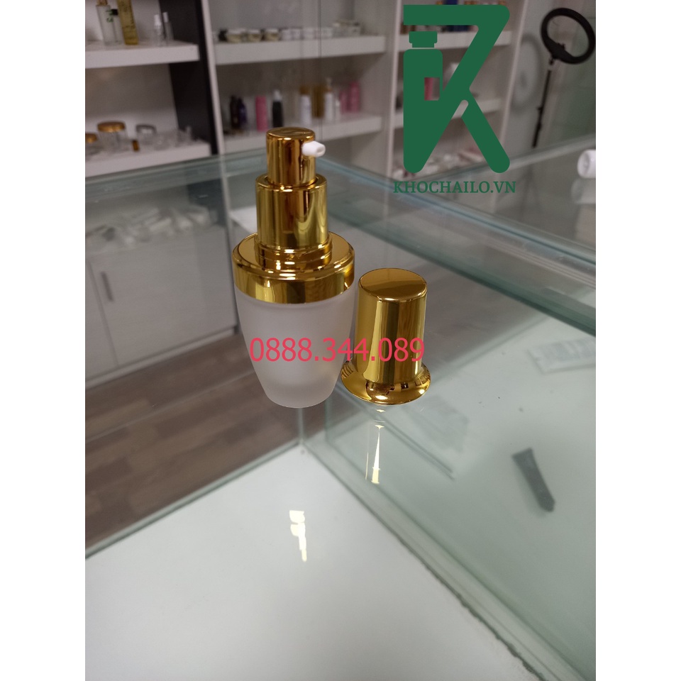 Chai lu tháp mờ nắp bạc,chai chiết mỹ phẩm 60ml