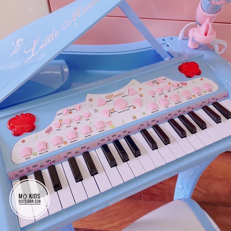 Đàn piano màu hồng xanh cho bé
