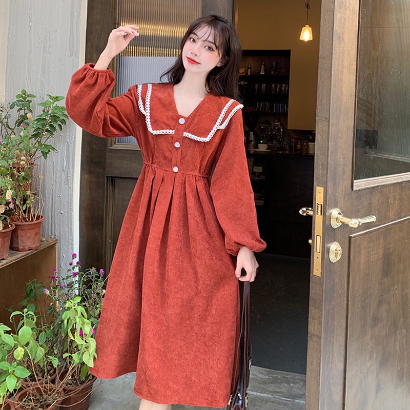 IELGY    plus size French retro dress women's lapel slimming straps