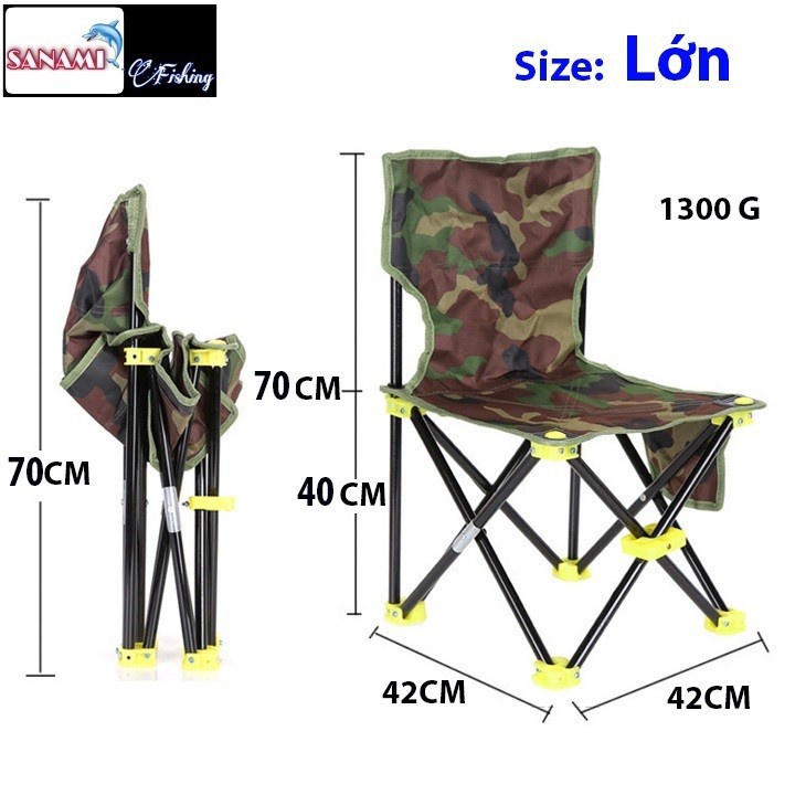 Ghế câu cá, ghế dã ngoại thu gọn có tựa siêu tiện lợi đủ size