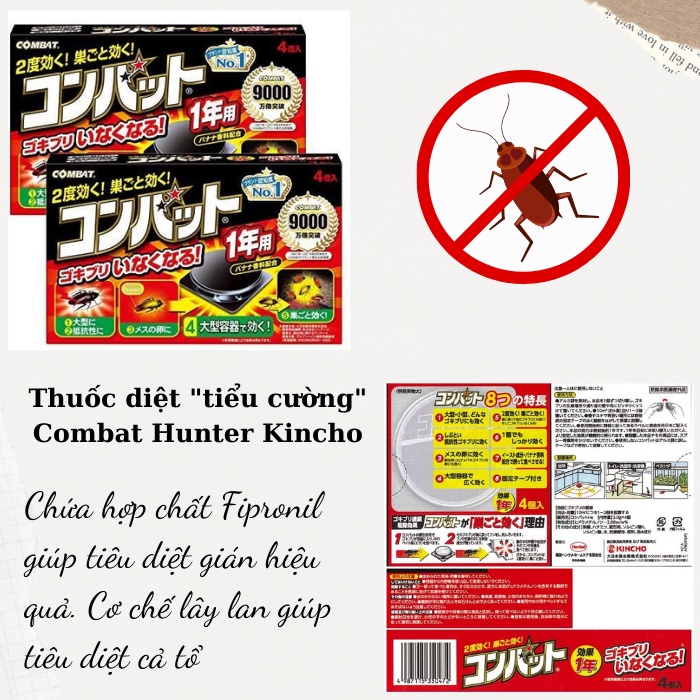 Diệt gián dạng viên Kincho Combat loại 12 viên