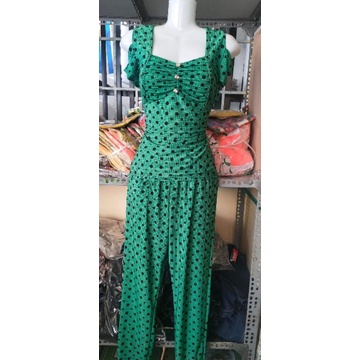 Bộ rớt vai quần dài ống túm thun lạnh hàn