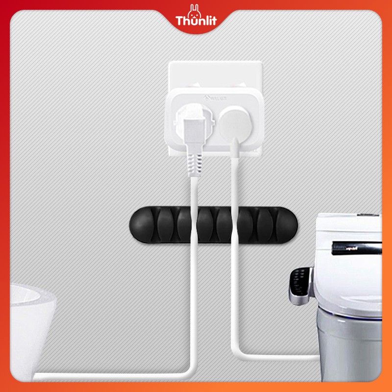 Giá đỡ dây cáp Thunlit cố định dây sạc/tai nghe/điện thoại có băng keo 2 mặt dán bàn tiện dụng