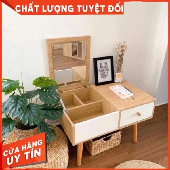 [FREE SHIP] Bàn trang điểm mini nhỏ gọn bàn trang điểm ngồi bệt kèm gương cao cấp để đầu giường Gỗ MDF