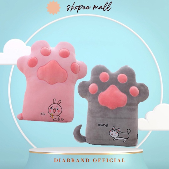 Gấu Bông Bàn Chân Mèo Siêu Dễ Thương Size 50CM Màu Xám - Diabrand