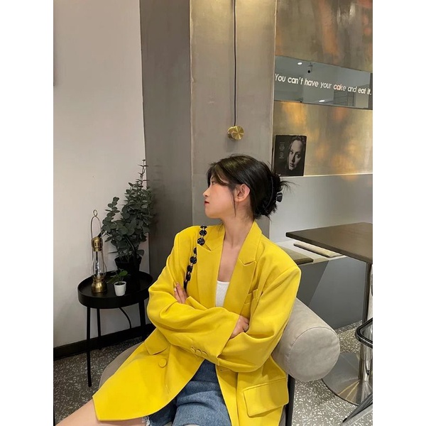 Áo Blazer - Áo Vest Dáng Suông Cúc Bọc Vàng  Hàng Thiết Kế