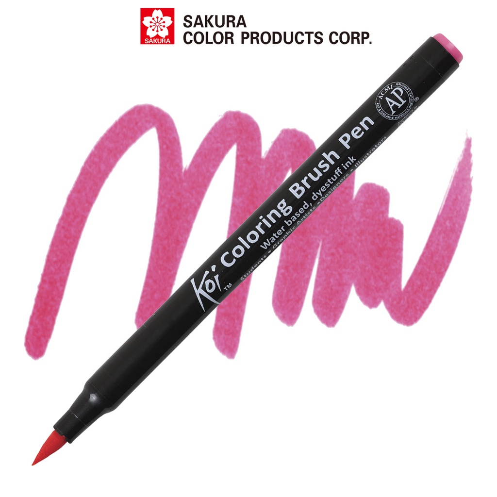 Bút lông màu nước ngòi cọ Sakura Koi Coloring Brush Pen Màu Magenta Pink