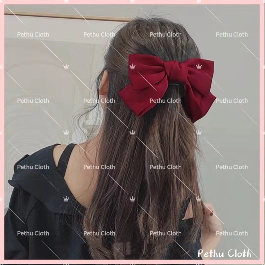 （Q1,HCM) Dây buộc tóc/kẹp tóc nơ ruy băng cỡ lớn thời trang Hàn Quốc